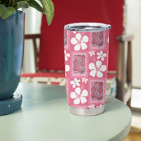 Give Cancer The Boot Pink Cowgirl Tumbler Cup Western Aloha Hibiscus Paniolo Heritage Floral