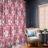 Give Cancer The Boot Pink Cowgirl Window Curtain Western Aloha Hibiscus Paniolo Heritage Floral