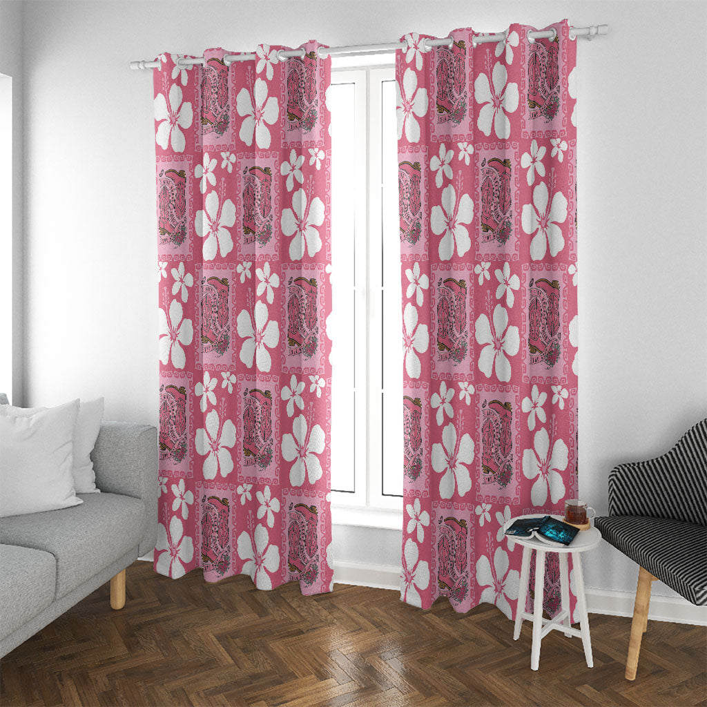 Give Cancer The Boot Pink Cowgirl Window Curtain Western Aloha Hibiscus Paniolo Heritage Floral