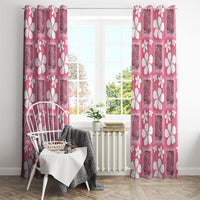 Give Cancer The Boot Pink Cowgirl Window Curtain Western Aloha Hibiscus Paniolo Heritage Floral