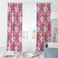 Give Cancer The Boot Pink Cowgirl Window Curtain Western Aloha Hibiscus Paniolo Heritage Floral