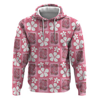 Give Cancer The Boot Pink Cowgirl Zip Hoodie Western Aloha Hibiscus Paniolo Heritage Floral