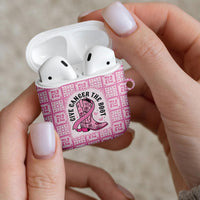 Give Cancer The Boot Pink Cowgirl AirPods Case Hawaiian Paniolo Mixed Quilt Pattern Style