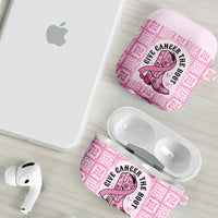 Give Cancer The Boot Pink Cowgirl AirPods Case Hawaiian Paniolo Mixed Quilt Pattern Style