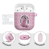 Give Cancer The Boot Pink Cowgirl AirPods Case Hawaiian Paniolo Mixed Quilt Pattern Style