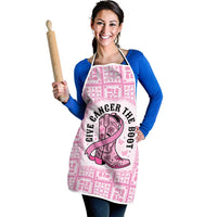 Give Cancer The Boot Pink Cowgirl Apron Hawaiian Paniolo Mixed Quilt Pattern Style