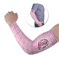 Give Cancer The Boot Pink Cowgirl Arm Sleeves Hawaiian Paniolo Mixed Quilt Pattern Style