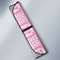 Give Cancer The Boot Pink Cowgirl Auto Sun Shade Hawaiian Paniolo Mixed Quilt Pattern Style