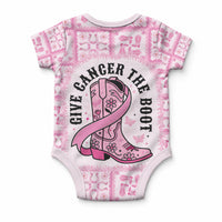 Give Cancer The Boot Pink Cowgirl Baby Onesie Hawaiian Paniolo Mixed Quilt Pattern Style