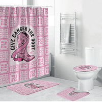 Give Cancer The Boot Pink Cowgirl Bathroom Set Hawaiian Paniolo Mixed Quilt Pattern Style