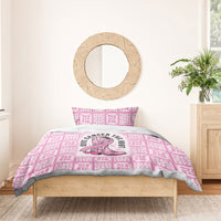 Give Cancer The Boot Pink Cowgirl Bedding Set Hawaiian Paniolo Mixed Quilt Pattern Style