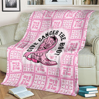 Give Cancer The Boot Pink Cowgirl Blanket Hawaiian Paniolo Mixed Quilt Pattern Style