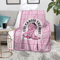 Give Cancer The Boot Pink Cowgirl Blanket Hawaiian Paniolo Mixed Quilt Pattern Style