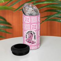 Give Cancer The Boot Pink Cowgirl 4 in 1 Can Cooler Tumbler Hawaiian Paniolo Mixed Quilt Pattern Style