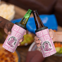 Give Cancer The Boot Pink Cowgirl 4 in 1 Can Cooler Tumbler Hawaiian Paniolo Mixed Quilt Pattern Style