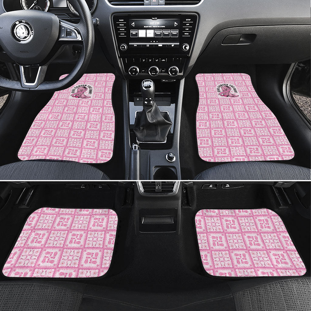 Give Cancer The Boot Pink Cowgirl Car Mats Hawaiian Paniolo Mixed Quilt Pattern Style