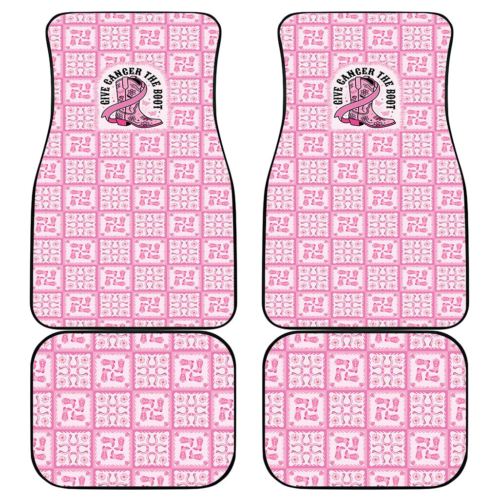 Give Cancer The Boot Pink Cowgirl Car Mats Hawaiian Paniolo Mixed Quilt Pattern Style