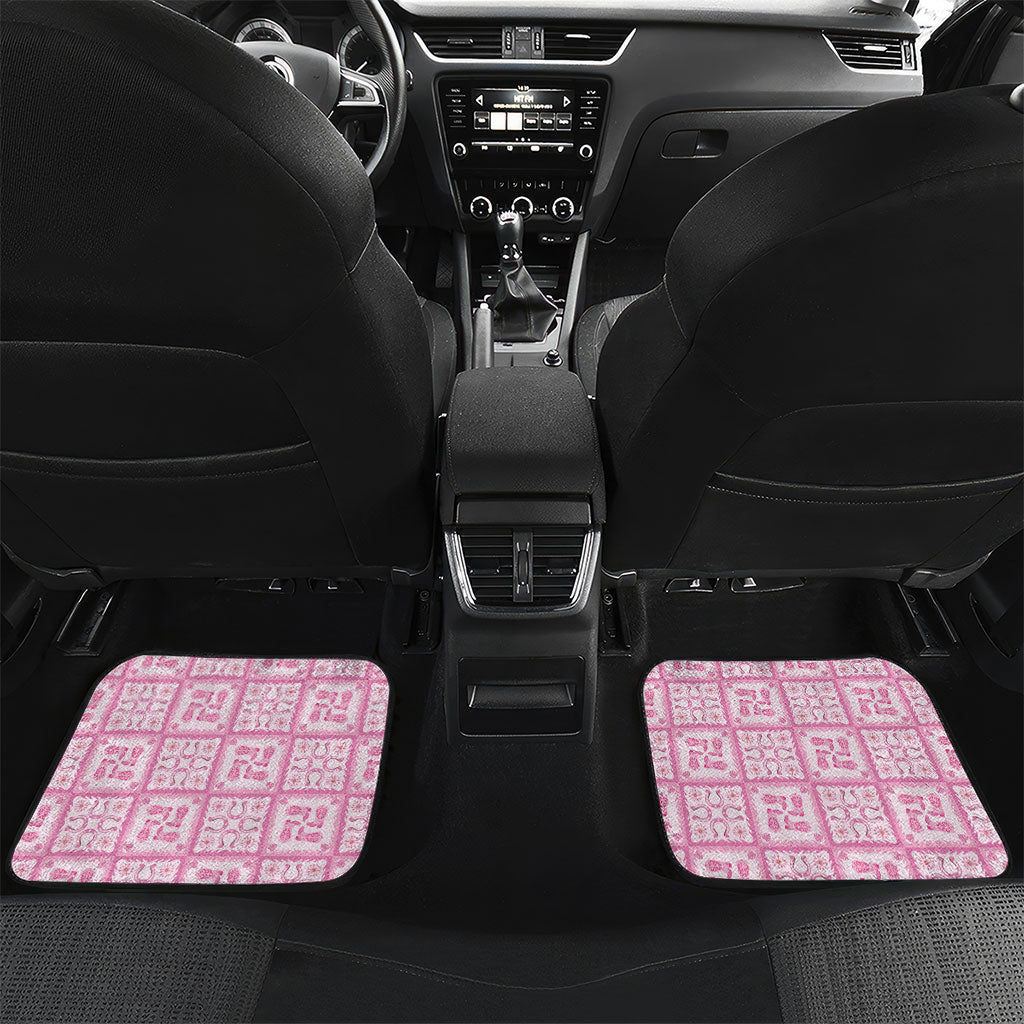 Give Cancer The Boot Pink Cowgirl Car Mats Hawaiian Paniolo Mixed Quilt Pattern Style