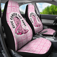 Give Cancer The Boot Pink Cowgirl Car Seat Cover Hawaiian Paniolo Mixed Quilt Pattern Style