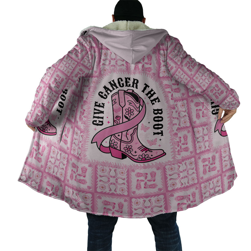 Give Cancer The Boot Pink Cowgirl Cloak Hawaiian Paniolo Mixed Quilt Pattern Style