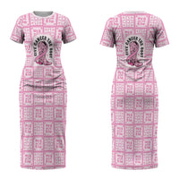 Give Cancer The Boot Pink Cowgirl Couples Matching Short Sleeve Bodycon Dress and Hawaiian Shirt Hawaiian Paniolo Mixed Quilt Pattern Style