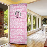 Give Cancer The Boot Pink Cowgirl Door Cover Hawaiian Paniolo Mixed Quilt Pattern Style