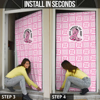 Give Cancer The Boot Pink Cowgirl Door Cover Hawaiian Paniolo Mixed Quilt Pattern Style