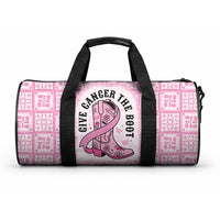 Give Cancer The Boot Pink Cowgirl Duffle Bag Hawaiian Paniolo Mixed Quilt Pattern Style
