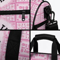 Give Cancer The Boot Pink Cowgirl Duffle Bag Hawaiian Paniolo Mixed Quilt Pattern Style