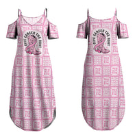 Give Cancer The Boot Pink Cowgirl Family Matching Summer Maxi Dress and Hawaiian Shirt Hawaiian Paniolo Mixed Quilt Pattern Style