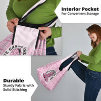 Give Cancer The Boot Pink Cowgirl Grocery Bag Hawaiian Paniolo Mixed Quilt Pattern Style