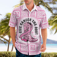 Give Cancer The Boot Pink Cowgirl Hawaiian Shirt Hawaiian Paniolo Mixed Quilt Pattern Style