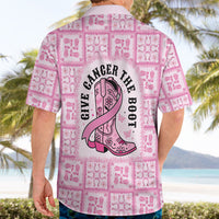 Give Cancer The Boot Pink Cowgirl Hawaiian Shirt Hawaiian Paniolo Mixed Quilt Pattern Style
