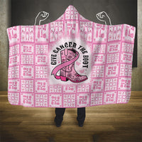 Give Cancer The Boot Pink Cowgirl Hooded Blanket Hawaiian Paniolo Mixed Quilt Pattern Style