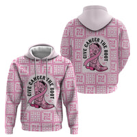 Give Cancer The Boot Pink Cowgirl Hoodie Hawaiian Paniolo Mixed Quilt Pattern Style