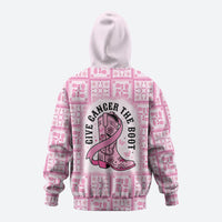 Give Cancer The Boot Pink Cowgirl Hoodie Hawaiian Paniolo Mixed Quilt Pattern Style