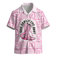 Give Cancer The Boot Pink Cowgirl Kid Hawaiian Shirt Hawaiian Paniolo Mixed Quilt Pattern Style
