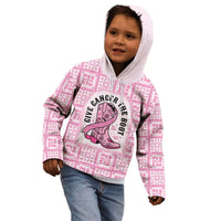 Give Cancer The Boot Pink Cowgirl Kid Hoodie Hawaiian Paniolo Mixed Quilt Pattern Style