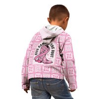 Give Cancer The Boot Pink Cowgirl Kid Hoodie Hawaiian Paniolo Mixed Quilt Pattern Style