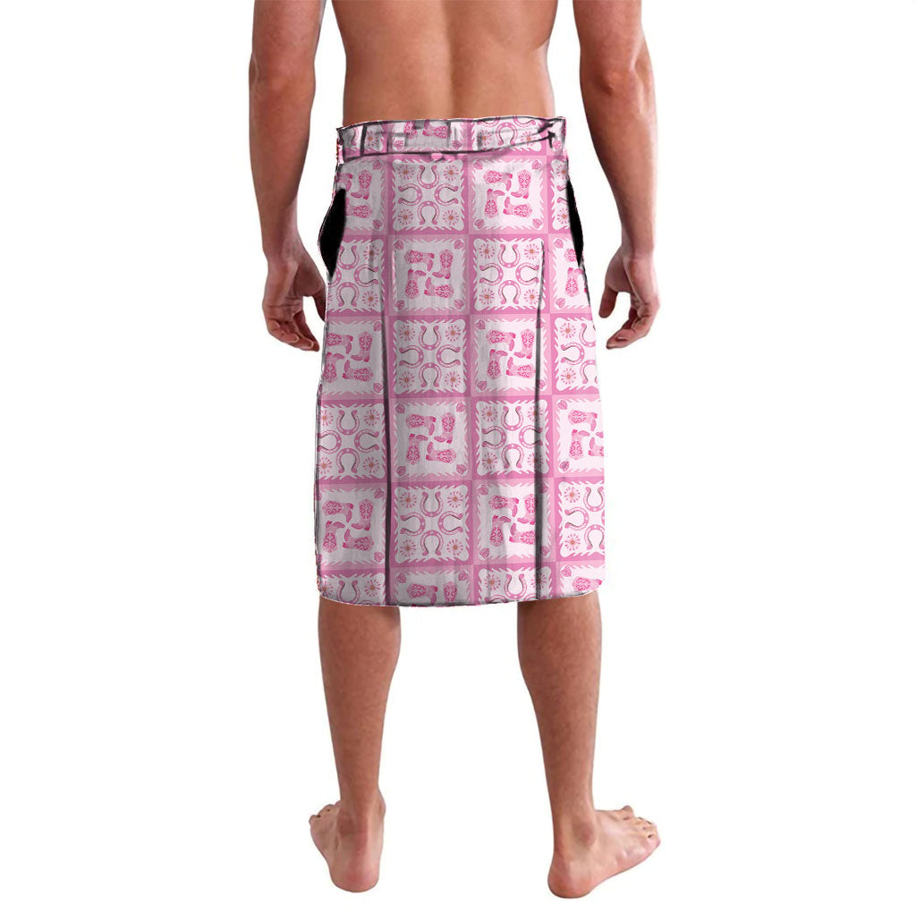 Give Cancer The Boot Pink Cowgirl Lavalava Hawaiian Paniolo Mixed Quilt Pattern Style