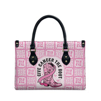 Give Cancer The Boot Pink Cowgirl Leather Bag Hawaiian Paniolo Mixed Quilt Pattern Style