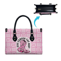 Give Cancer The Boot Pink Cowgirl Leather Bag Hawaiian Paniolo Mixed Quilt Pattern Style