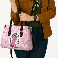Give Cancer The Boot Pink Cowgirl Leather Bag Hawaiian Paniolo Mixed Quilt Pattern Style