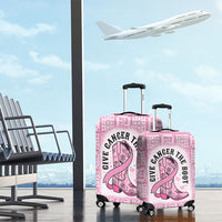 Give Cancer The Boot Pink Cowgirl Luggage Cover Hawaiian Paniolo Mixed Quilt Pattern Style