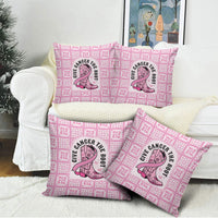 Give Cancer The Boot Pink Cowgirl Pillow Cover Hawaiian Paniolo Mixed Quilt Pattern Style