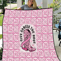 Give Cancer The Boot Pink Cowgirl Quilt Hawaiian Paniolo Mixed Quilt Pattern Style