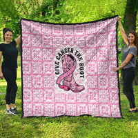 Give Cancer The Boot Pink Cowgirl Quilt Hawaiian Paniolo Mixed Quilt Pattern Style