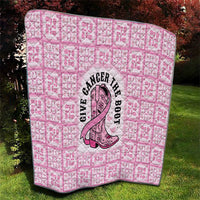 Give Cancer The Boot Pink Cowgirl Quilt Hawaiian Paniolo Mixed Quilt Pattern Style