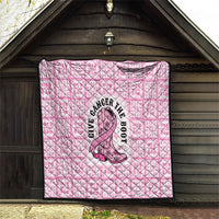 Give Cancer The Boot Pink Cowgirl Quilt Hawaiian Paniolo Mixed Quilt Pattern Style