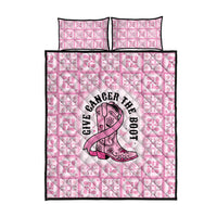 Give Cancer The Boot Pink Cowgirl Quilt Bed Set Hawaiian Paniolo Mixed Quilt Pattern Style